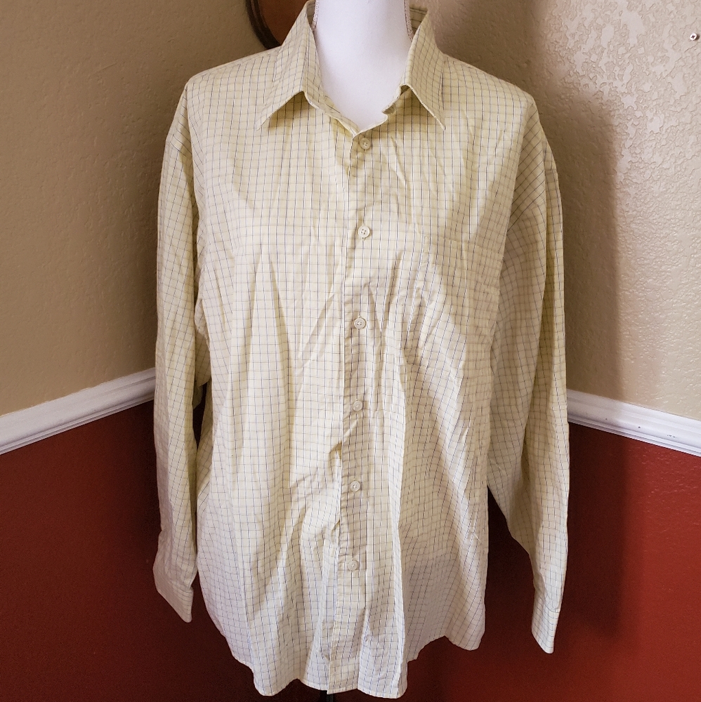 Mens Yellow Dress Shirt XL